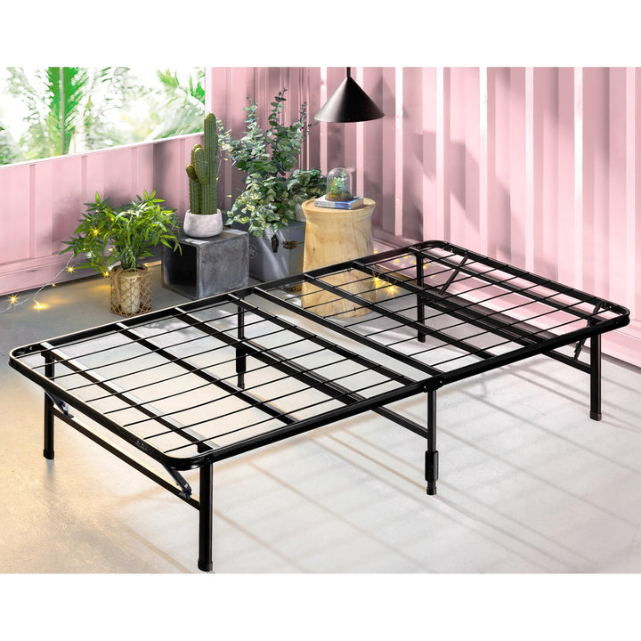 ZINUS Rumi 14in Easy SmartBase® Mattress Foundation, Sturdy Metal Bed Frame, No Box Spring Needed, Eco Friendly Packaging, Full Black Basic Assembly