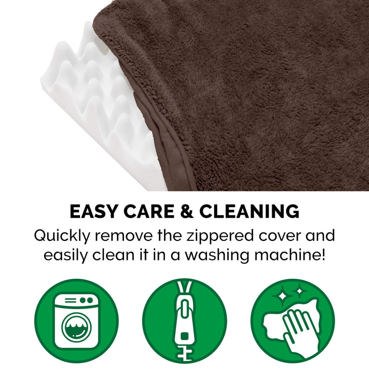 Furhaven Orthopedic Dog Bed for Small Dogs w/ Removable Washable Cover, For Dogs Up to 20 lbs - Terry & Suede Mattress - Espresso, Small