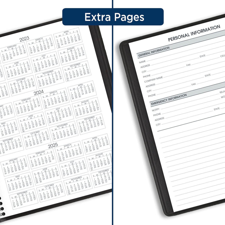 AT-A-GLANCE 2024 Weekly Planner, Quarter-Hourly Appointment Book, 7" x 8-3/4", Medium, Telephone/Address Pages, Black (709510524) 2024 Old Edition