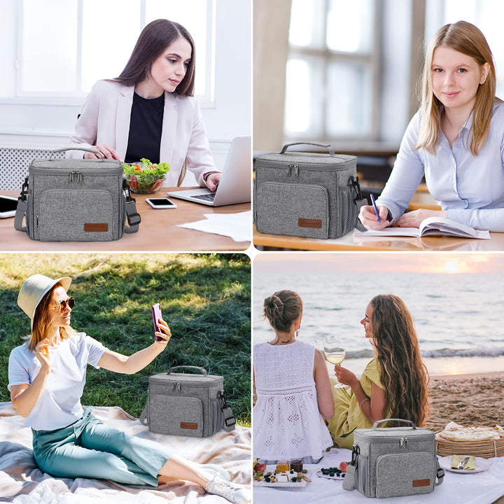 Maelstrom Lunch Box for Men,Insulated Lunch Bag Women/Men,Leakproof Lunch Cooler Bag, Lunch Tote Bag 4.New Single Layer - Grey 4.New Single-Layer (8L/12cans)