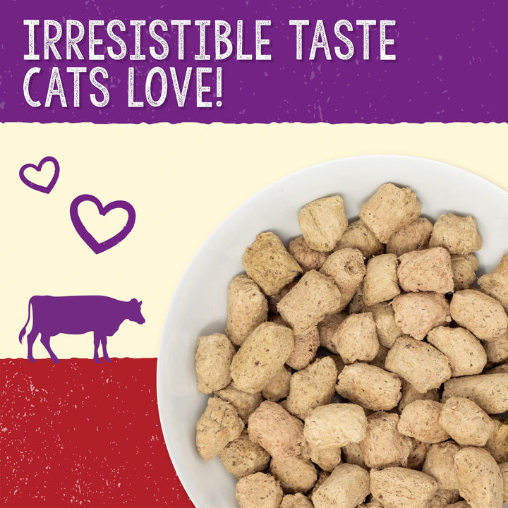 Stella & Chewy's Freeze-Dried Raw Cat Dinner Morsels – Grain Free, Protein Rich Cat & Kitten Food – Bountiful Beef Recipe – 8 oz Bag 8 Ounce (Pack of 1)