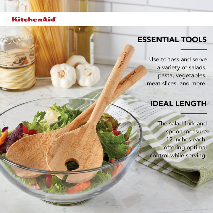 KitchenAid Universal Bamboo Tools, 2-Piece 2-Piece Bamboo Salad Server Set