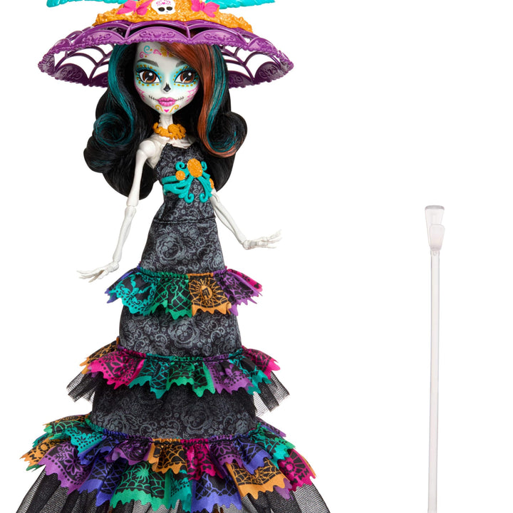 Monster High Doll, Skelita Calaveras Día De Muertos 2024 Howliday Collectible with La Catrina Hat, Papel Picado Dress, and Displayable Packaging