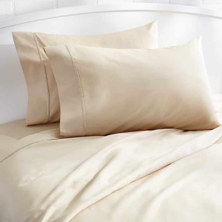 Basics 400 Thread Count Cotton Pillow Case, King, Set of 2, Beige, 40" L x 20" W, Pillows Not Included