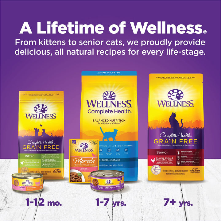 Wellness Complete Health Grain-Free Wet Canned Kitten Food, Natural Ingredients, Made with Real Meat, All Breeds, Smooth Pate (Kitten, Whitefish, 5.5-Ounce Can, Pack of 24) Whitefish & Tuna 5.5 Ounce (Pack of 24)