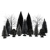 Department 56 Village Collection Accessories Halloween Dark Forest Landscape Bushes and Trees Figurine Set, Sizes Vary, Black