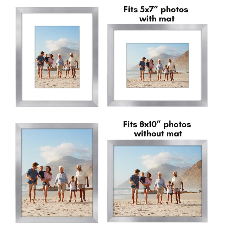 Americanflat 12x16 Picture Frame with Polished Plexiglass - Set of 5 - Use as 8.5x11 Frame with Mat or 12x16 Frame Without Mat - Galleria Collection - Gallery Wall Frame Set for Wall Display - White