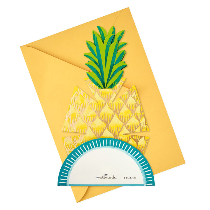 Hallmark Paper Wonder Pop Up Birthday Card, Thank You Card, Encouragement Card, All Occasion Card (Pineapple) Pineapple