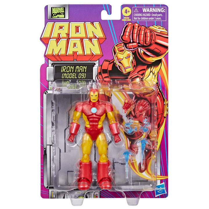 Marvel Legends Series Iron Man (Model 09), Iron Man Comics Collectible 6-Inch Action Figure, Retro-Inspired Blister Card