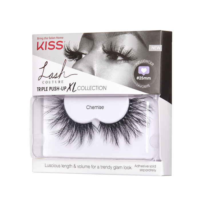 KISS Lash Couture Triple Push-up False Eyelashes, 'Halloween 02', Includes, Contact Lens Friendly, Easy to Apply, Reusable Strip Lashes 1 Pair (Pack of 1) Chemise