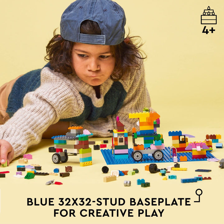 LEGO Classic Blue Baseplate Square 32x32 Stud Foundation to Build, Play, and Display Brick Creations, Great for Ocean and Water Landscapes, 11025 Paper package Building Kit