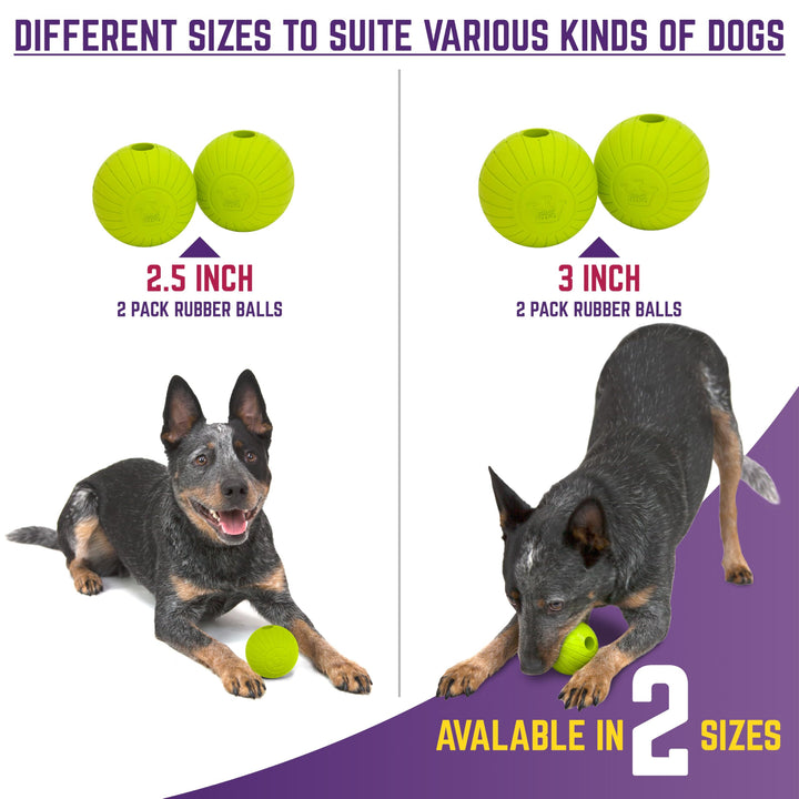 Chew King,Dog 3 Inch Supreme Rubber Balls (4-Pack)for Large Breeds Supreme Yellow Fetch Ball 3" / 4 PK