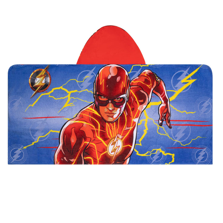 Franco WB The Flash Movie DC Comics Kids Bath/Pool/Beach Soft Cotton Terry Hooded Towel Wrap, 24 in x 50 in