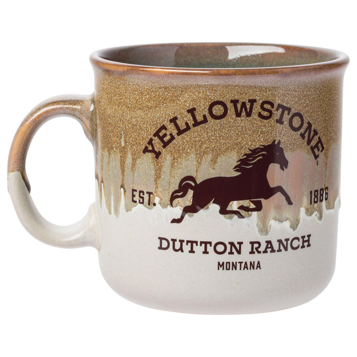 Silver Buffalo Yellowstone Dutton Ranch Silo Reactive Glaze Ceramic Camper Mug, 20 Ounces