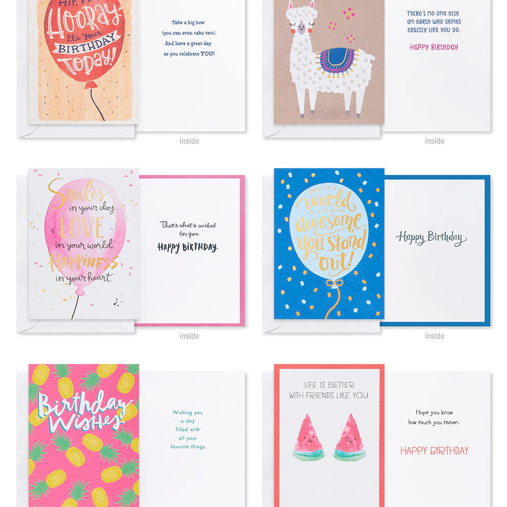 American Greetings Deluxe Birthday Card Assortment, Bright & Cheerful (40-Count)