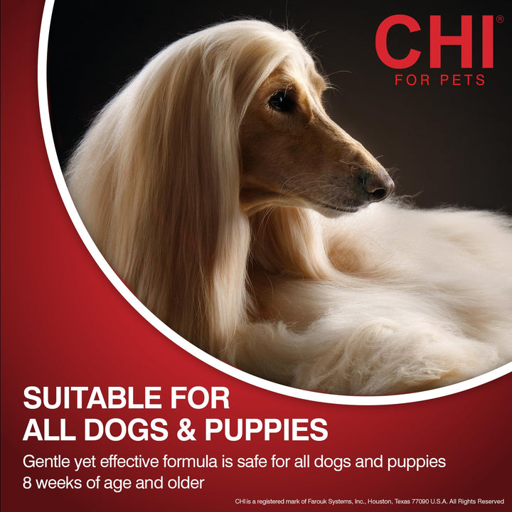 CHI for Dogs Rose Hip Oil Moisturizing Detangling Shine Spray, 6 oz | Paraben Free & pH Balanced Conditioner for Dogs | Safe for All Dogs and Made in The USA