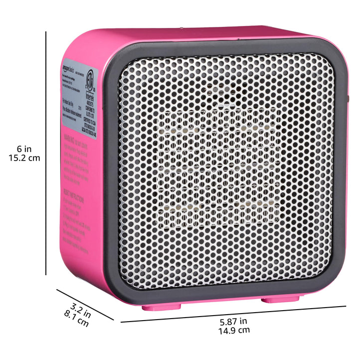 Basics 500-Watt Ceramic Small Space Personal Mini Heater - Pink