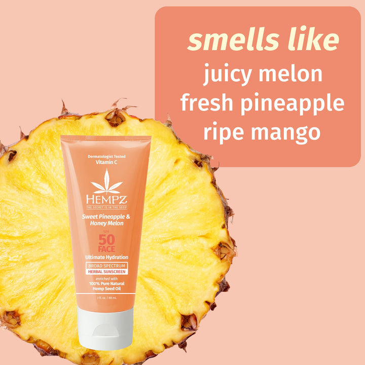 Sweet Pineapple & Honey Melon Herbal Facial Sunscreen 3 oz. SPF 50