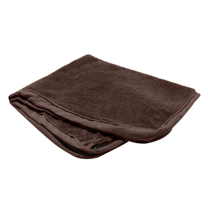 Furhaven Replacement Dog Bed Cover Terry & Suede Mattress, Machine Washable - Espresso, Large Terry & Suede (Espresso) 36.0"L x 27.0"W x 0.3"Th Cover Only