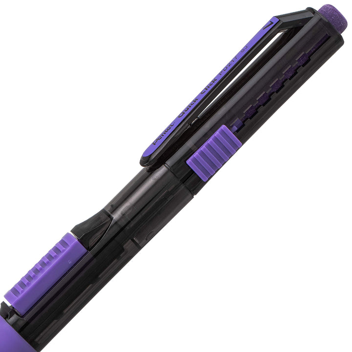 Pentel Quick Click Pop Mechanical Pencil, (0.7mm) Medium 2B Lead, Black Barrel W/Violet Trim Box of 12 (PD217AV) 12 Count (Pack of 1) Violet