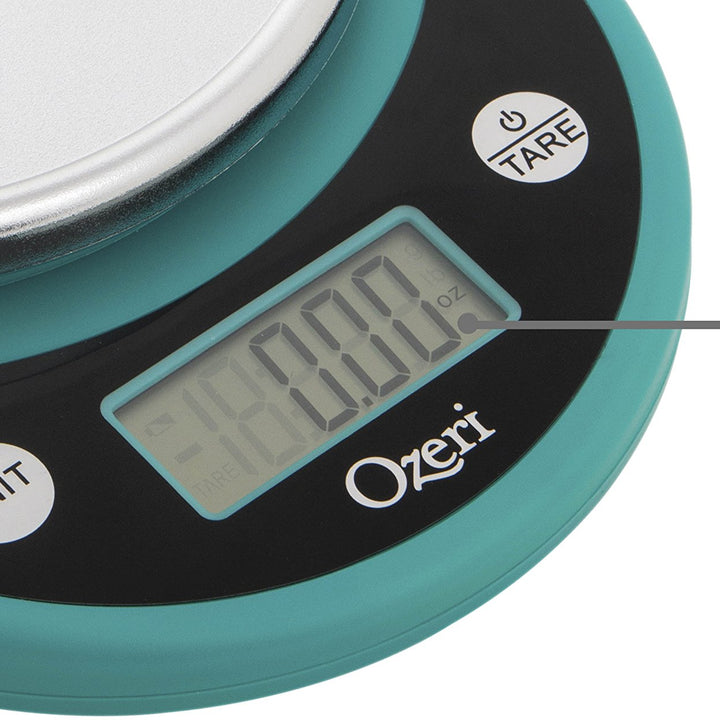 Ozeri Pronto Digital Multifunction Kitchen and Food Scale, Black on Teal