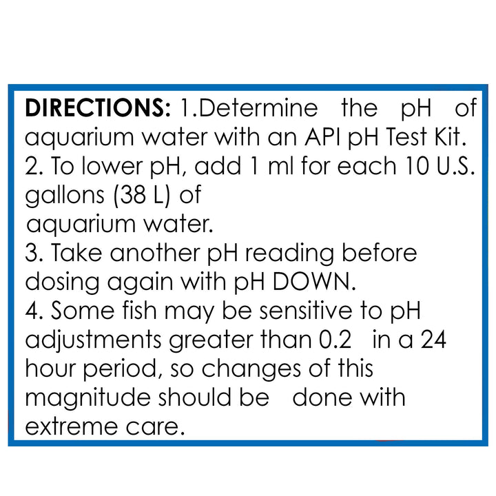 API Aquarium Pharmaceuticals 30B pH Down Aquarium pH Adjuster, 16 oz., Model Number: 17163020301