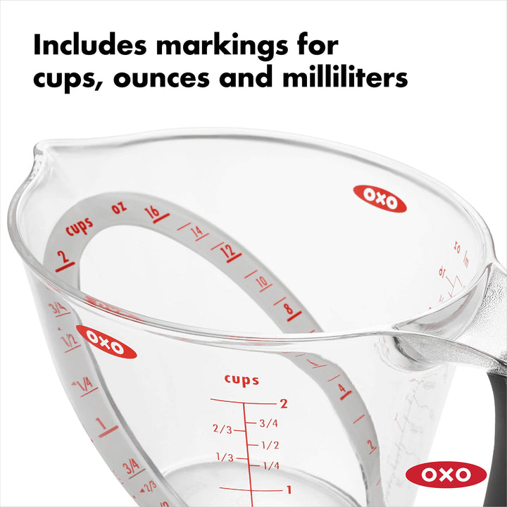 OXO Good Grips 3-Piece Angled Measuring Cup Set, Black