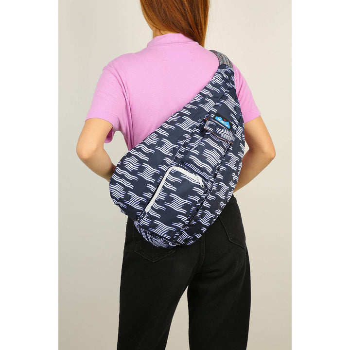 KAVU Original Rope Sling Bag Polyester Crossbody Backpack - Carbon Tribal One Size