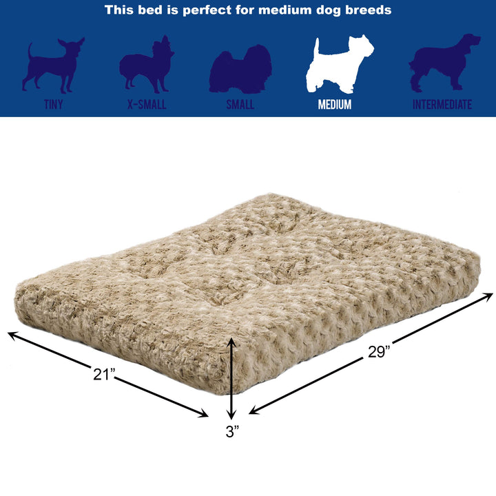 MidWest Homes for Pets Deluxe Dog Beds | Super Plush Dog & Cat Beds Ideal for Dog Crates | Machine Wash & Dryer Friendly, 1-Year Warranty Mocha 30-Inch