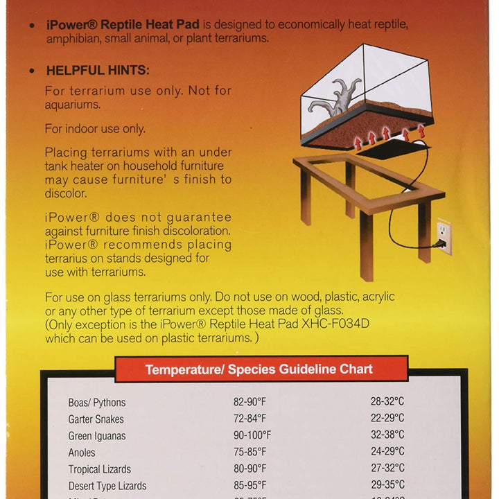 iPower Reptile Heat Pad 4W/8W/16W/24W Under Tank Terrarium Warmer Heating Mat and Digital Thermostat Controller for Turtles Lizards Frogs and Other Small Animals, Multi Sizes 6" x 8" Black/Heat Pad + Thermometer