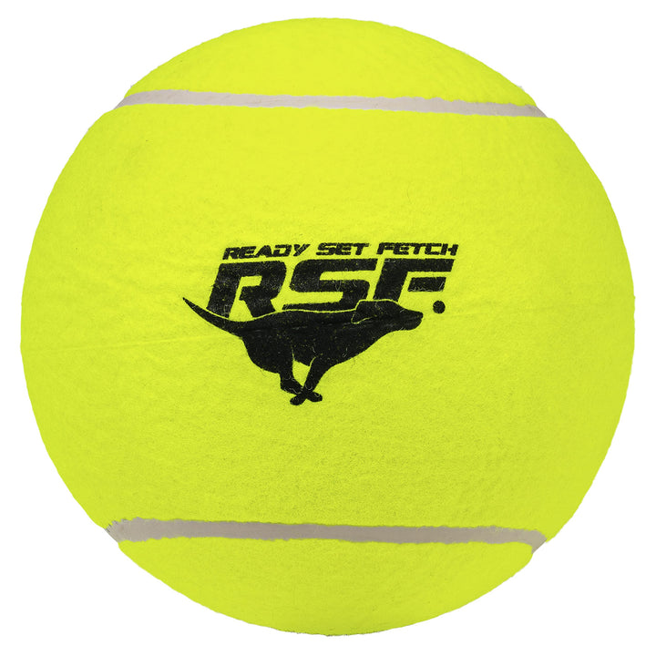 Franklin Pet Supply Ready Set Fetch Oversized Dog Tennis Ball - 8.5" Jumbo Size - Pump Included 1 Pack - Oversize - No Squeak