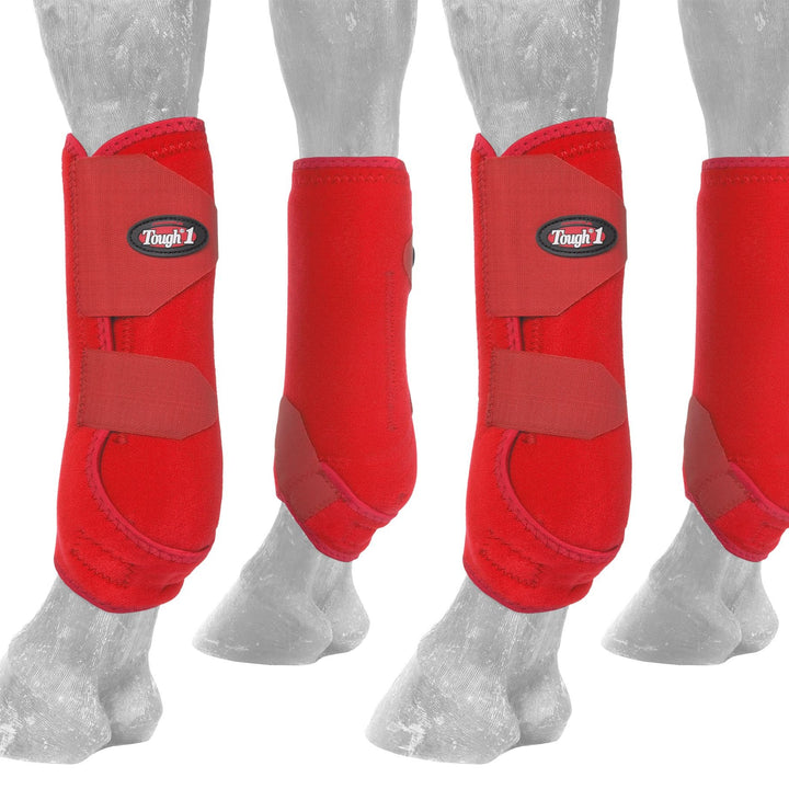 Tough 1 Extreme Vented Sport Boots Set, Red, Medium