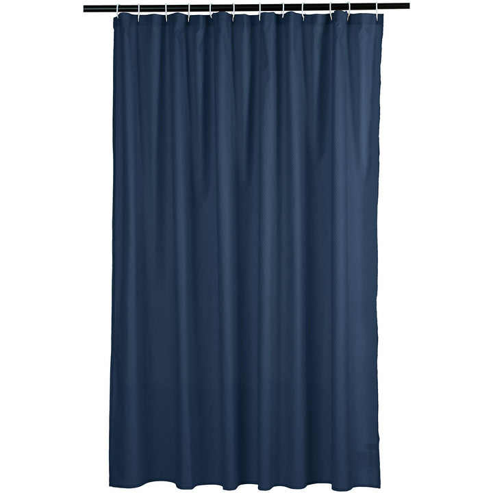 Basics Waffle Weave Shower Curtain, 72" x 72", Navy Blue Waffle Texture