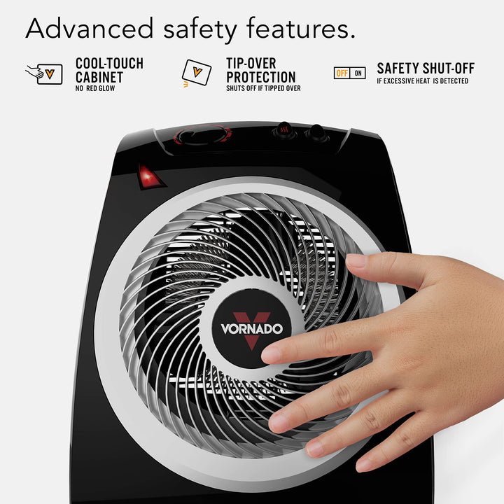 Vornado AVH10 Space Heater for Home, Fan Only Option, Digital Display with Adjustable Thermostat, Advanced Safety Features, Auto Climate Control, Whole Room Electric Heater for Indoors AVH10 — Auto Climate