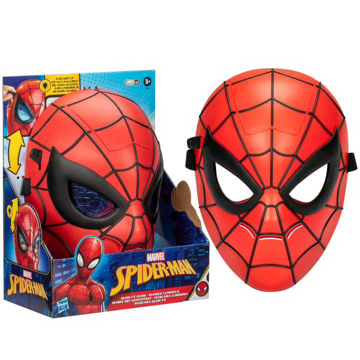 Marvel Spider-Man Glow FX Mask, Light-Up Super Hero Toys, Kids Halloween Costume, Ages 5+