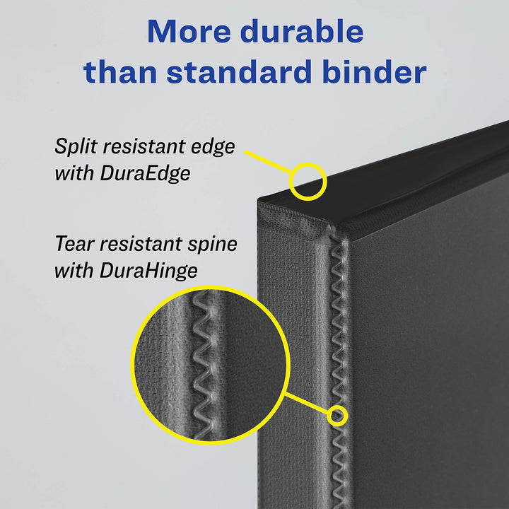 Avery Heavy-Duty View 3 Ring Binder, 3" One Touch Slant Rings, Holds 8.5" x 11" Paper, 1 Black Binder (79693) 3" 1 Pack