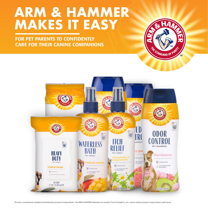 Arm & Hammer for Pets Heavy Duty Multipurpose Pet Bath Wipes | Dog Wipes Remove Odor & Refreshes Skin | Mango Scent, Dog Grooming Wipes for Pets (Pack of 12,1200 Count Total) Bathing Wipes 100 Count (Pack of 12)