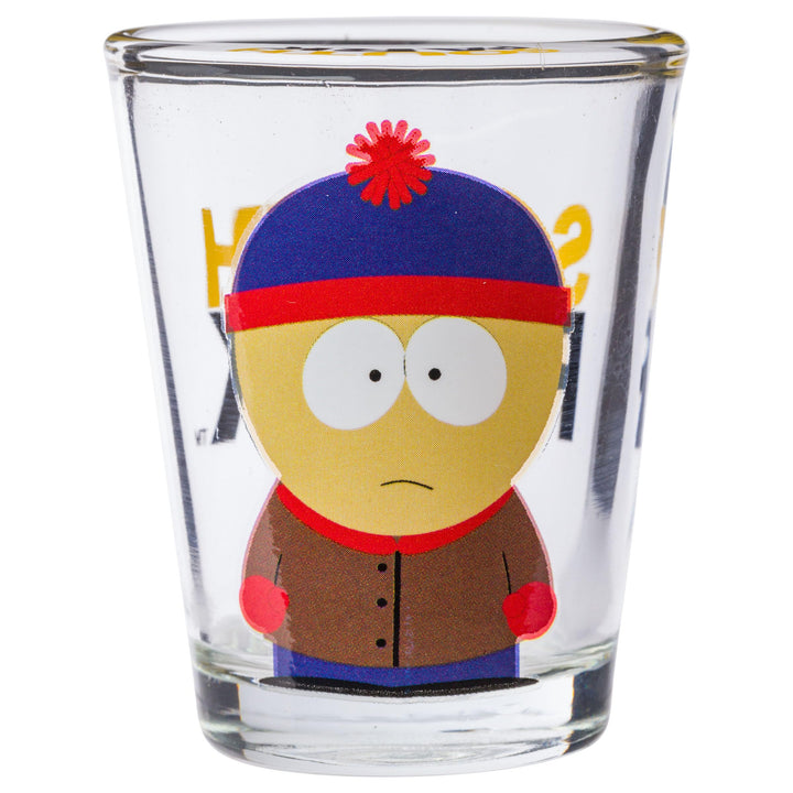 Silver Buffalo South Park Main Characters Poses 4pc Mini Glass Set 4x1, 1.5 ounces