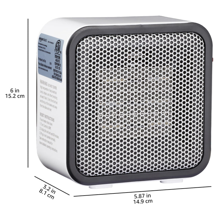 Basics 500-Watt Ceramic Small Space Personal Mini Heater - White