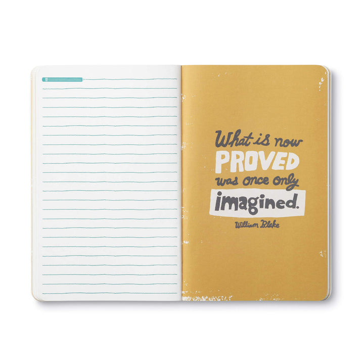 Compendium Softcover Journal - Remember, Ideas Become Things. – A Write Now Journal with 128 Lined Pages, 5″W x 8″H Remember, ideas become things.