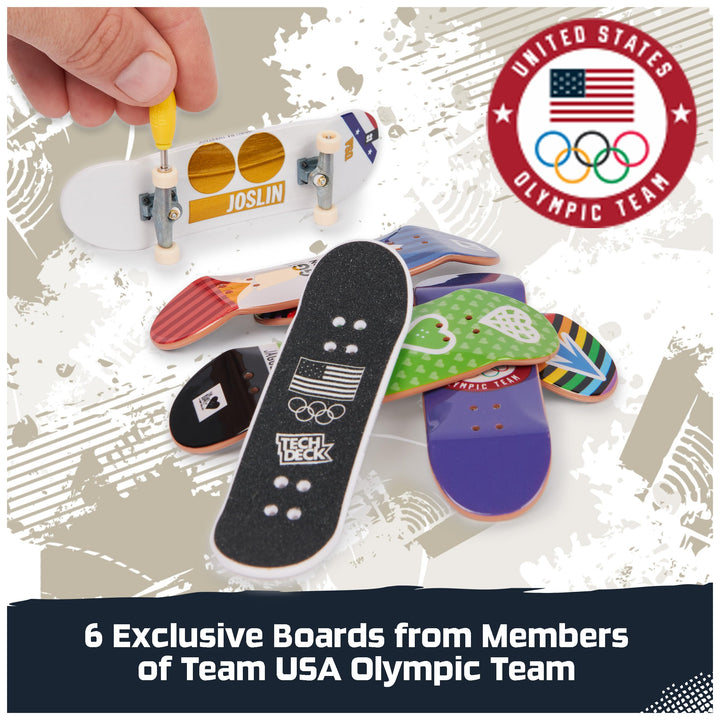 TECH DECK, Team USA Sk8 6-Pack, Collectible and Customizable Mini Skateboards, Kids Toys for Ages 6 and up,  Exclusive