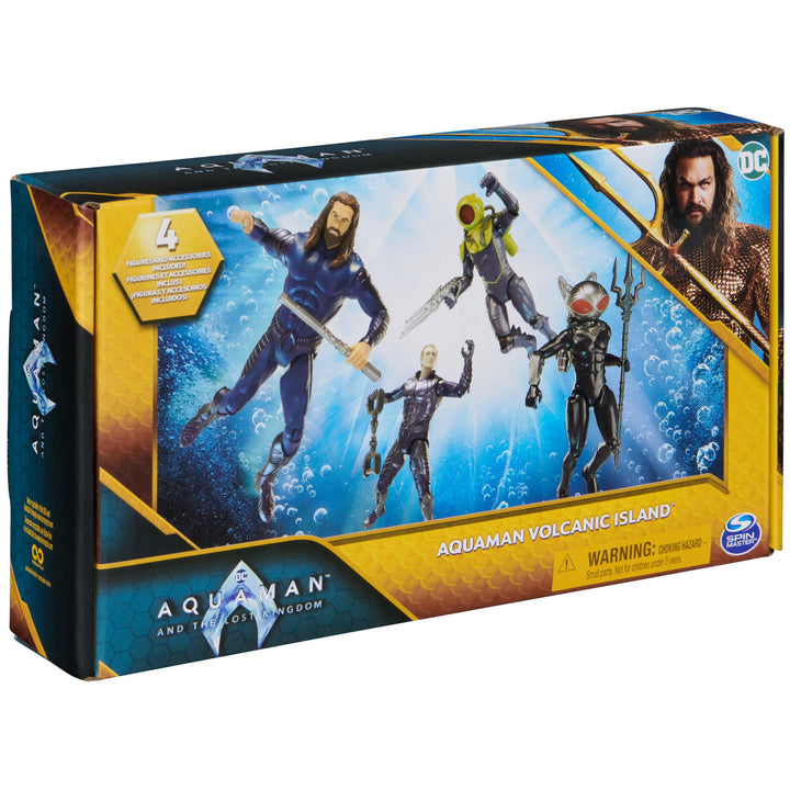 DC Comics, Aquaman Volcanic Island Pack ( Exclusive), 4 Collectible Action Figures with Accessories, Superhero Kids Toys for Boys Ages 3+