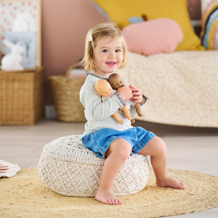 Corolle Mini Calin Bunnies Baby Doll - Small 8" Soft Body with Brown Eyes and Bunny Pattern Outfit, Vanilla-Scented, Easy to Hold - for Kids Ages 18 Months and up