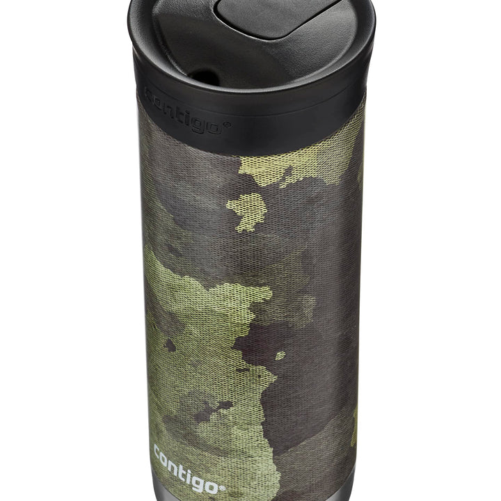 Contigo Huron Vacuum-Insulated Stainless Steel Travel Mug with Leak-Proof Lid, Keeps Drinks Hot or Cold for Hours, Fits Most Cup Holders and Brewers, 20oz Camo