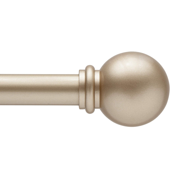 Kenney KN71704 Chelsea Ball End Standard Decorative Window Curtain Rod, 28-48" Adjustable Length, Soft Brass Finish, 5/8" Diameter Steel Tube, 1-Pack 28-48"