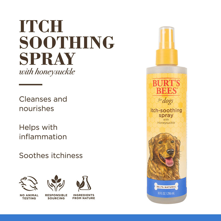 Burt's Bees for Pets Dogs All-Natural Itch Soothing Spray with Honeysuckle | Best Anti-Itch Spray For All Dogs And Puppies With Itchy Skin | 10 Ounces - Pack of 2 10 oz - 2 Pack