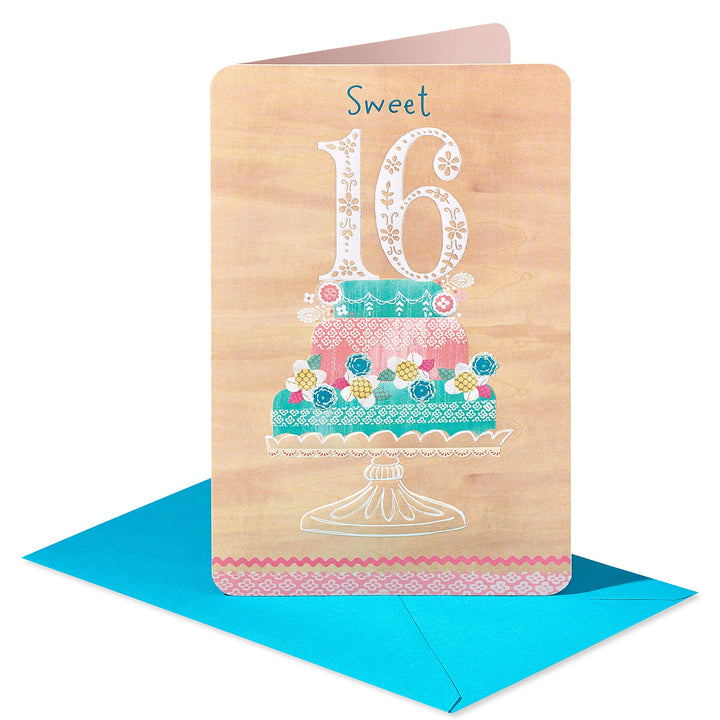 American Greetings 16th Birthday Card for Her (Sweet 16 Cake) Sweet 16 Cake