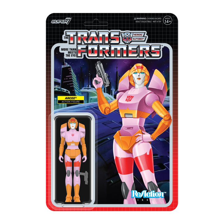 Super7 Transformers Reaction Figures Wave 08 - Arcee (Pink & Orange) Action Figure Arcee (Pink & Orange)