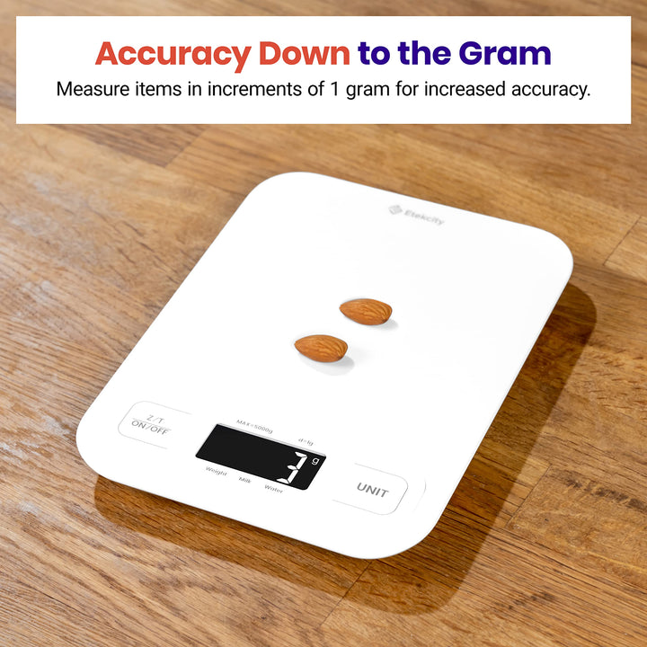 Etekcity Food Kitchen Scale, Digital Mechanical Weighing Scale, Grams and Ounces for Weight Loss, Baking, Cooking, White