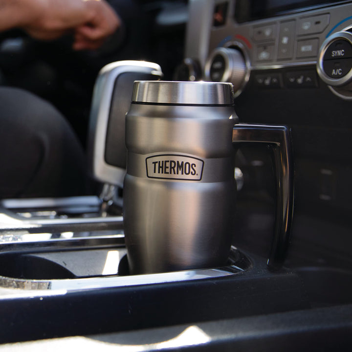 THERMOS Stainless King Vacuum-Insulated Travel Mug, 16 Ounce, Matte Steel